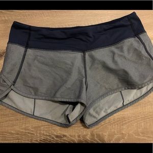 Grey and navy lululemon shorts